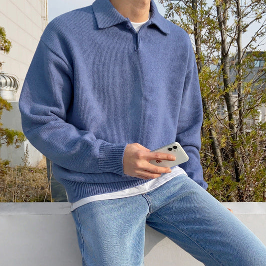 Julian - Casual Polo Collar Sweater